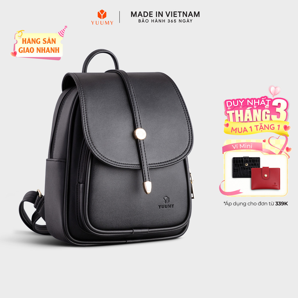 Balo Yuumy (Thời trang nữ cỡ trung nắp gập - Balo da Seasand YBA48)