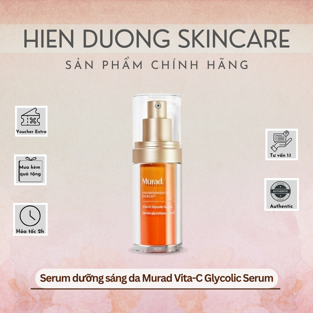[Đại lý chính hãng] Tinh chất Murad Vita-C Glycolic Serum 30ml | Vitamin C chống oxy hoá, dưỡng sáng