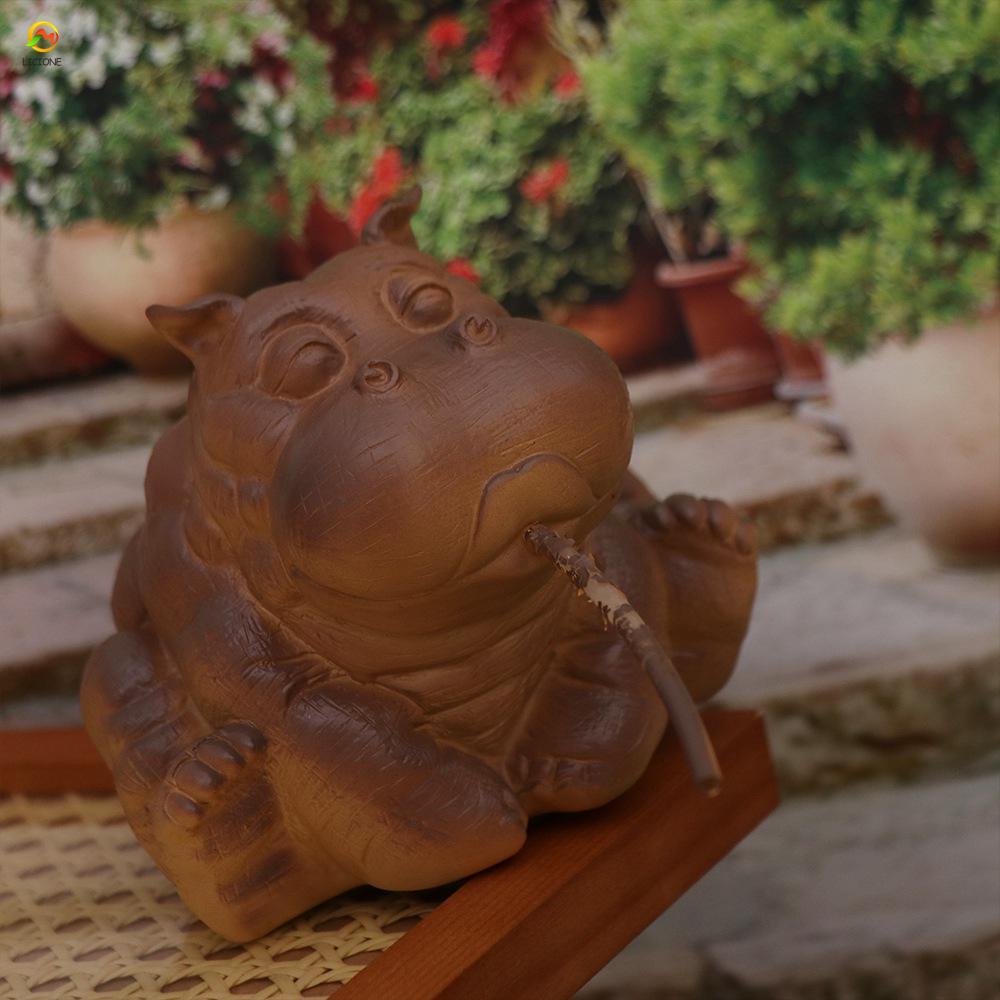 ECHOG Hippo Pond Spritter Tượng, Nhựa Dễ Thương Hippo Vườn Tượng, Hippo Trang Trí Thực Tế Mô Phỏng Đ