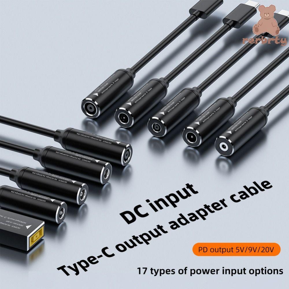 Cáp sạc RERBRTY Type-C sang DC Jack, Cáp sạc DC sang Type-C đầu ra PD 65W PD, Dễ dàng cài đặt Tệp ch
