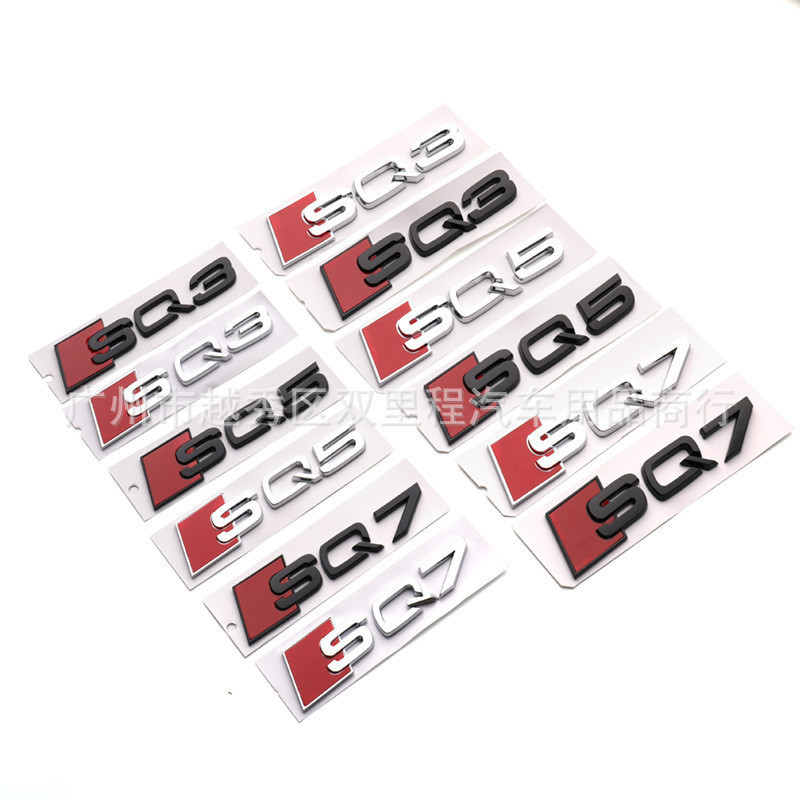 Thích Hợp Cho Xe Audi SQ3 SQ5 SQ7 Đánh Dấu Chuyển Đổi Xe Ô Tô Sửa Đổi Dấu Đuôi Thể Thao Nhựa Mạ Điện