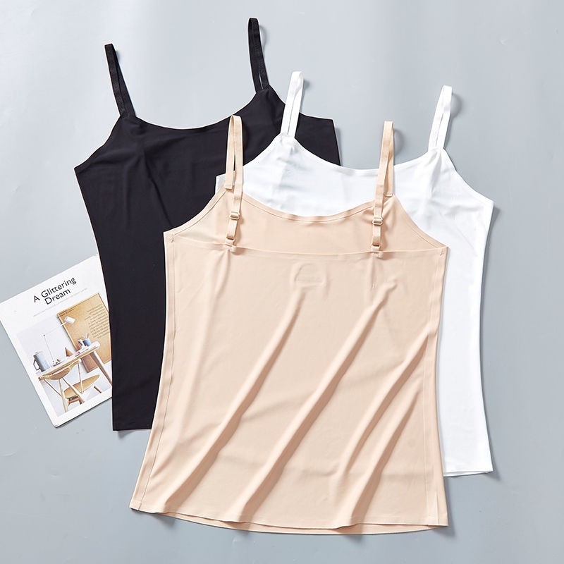 Xe tăng & Camisoles Liền Mạch Ice Silk Một Mảnh Camisole Phong Cách Mỏng Bên Trong Mặc Chống chói Qu