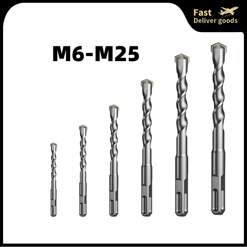 Mũi búa tác động Khoan mở rộng qua tường Xi măng Bê tông Mũi khoan có rãnh Bốn lỗ Mũi khoan vuông M6