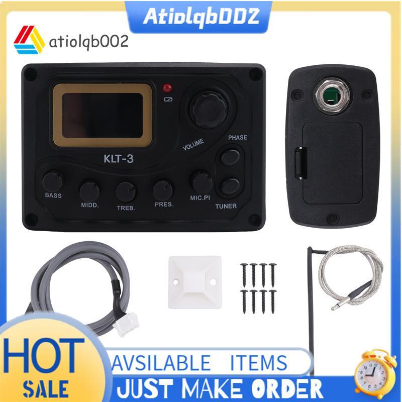 4 Band EQ Equalizer -3 Acoustic Guitar EQ Preamp với Digital Tuner Guitar Pickup