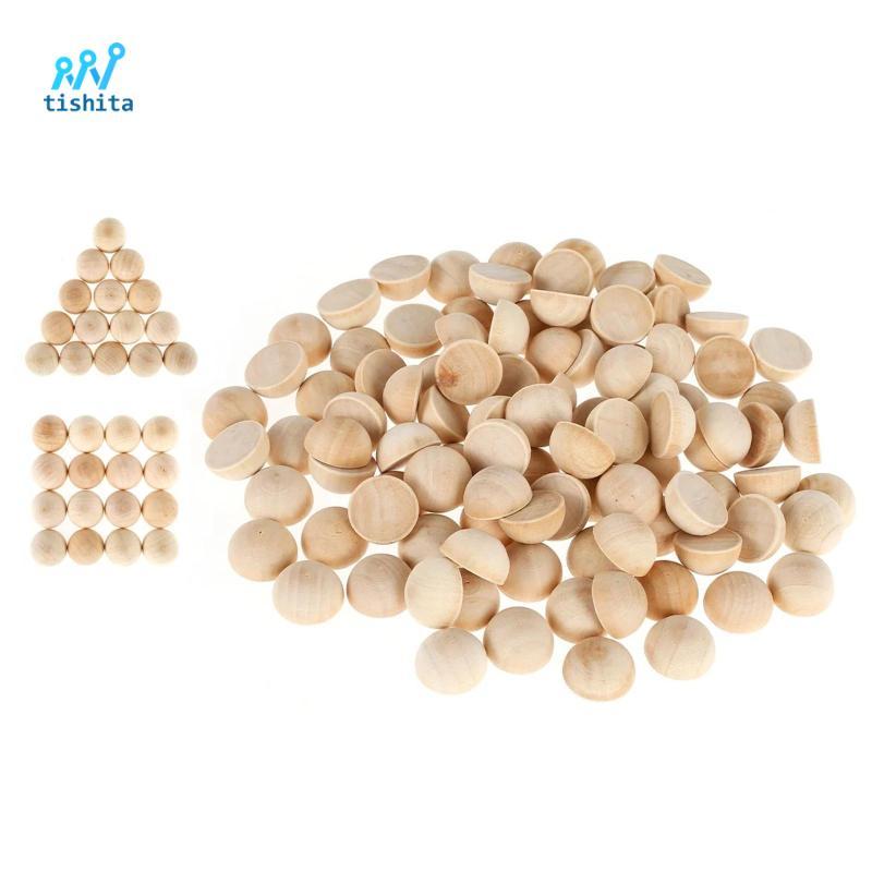 100 Quả Bóng Chia Bằng Gỗ, Quả Bóng Nửa Gỗ, Quả Bóng Nửa Tròn Cho Các Dự Án DIY,