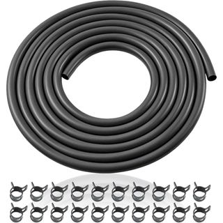 Ống dòng nhiên liệu ID 10 Feet 1 / 4 Inch Tương thích với Briggs & Stratton Kohler Kawasaki Động cơ Diesel khí nhỏ Máy cắt và máy phát điện Ống nhiên liệu cao su với 20 kẹp