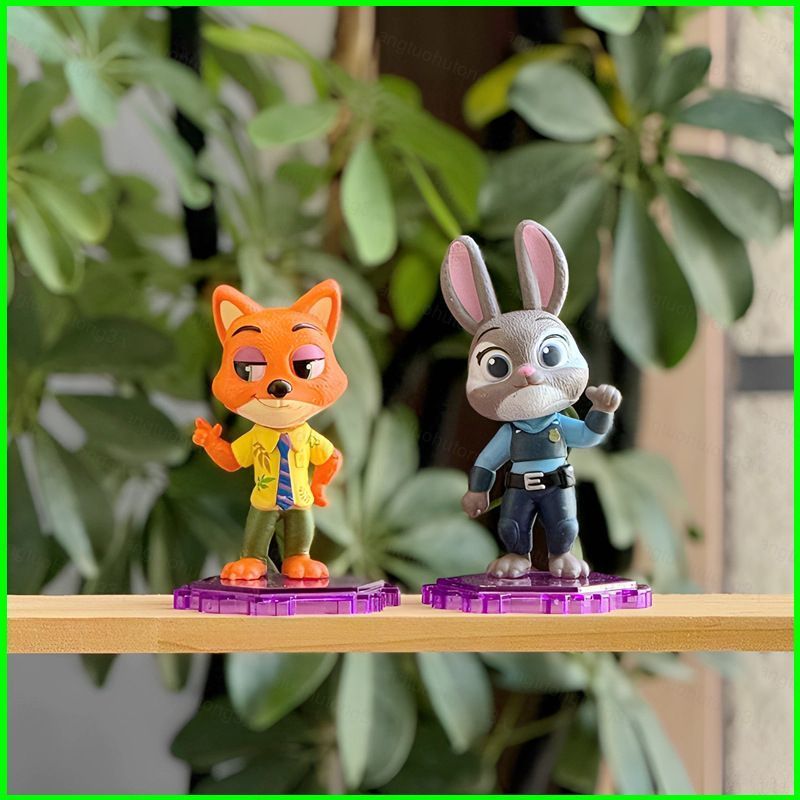 HT3 6 Cái / bộ Zootopia 2 Sĩ Quan Judy Nick FLSH Đồ Chơi Nhân Vật Mô Hình 9cm Hàng Hộp Bao Bì TH3