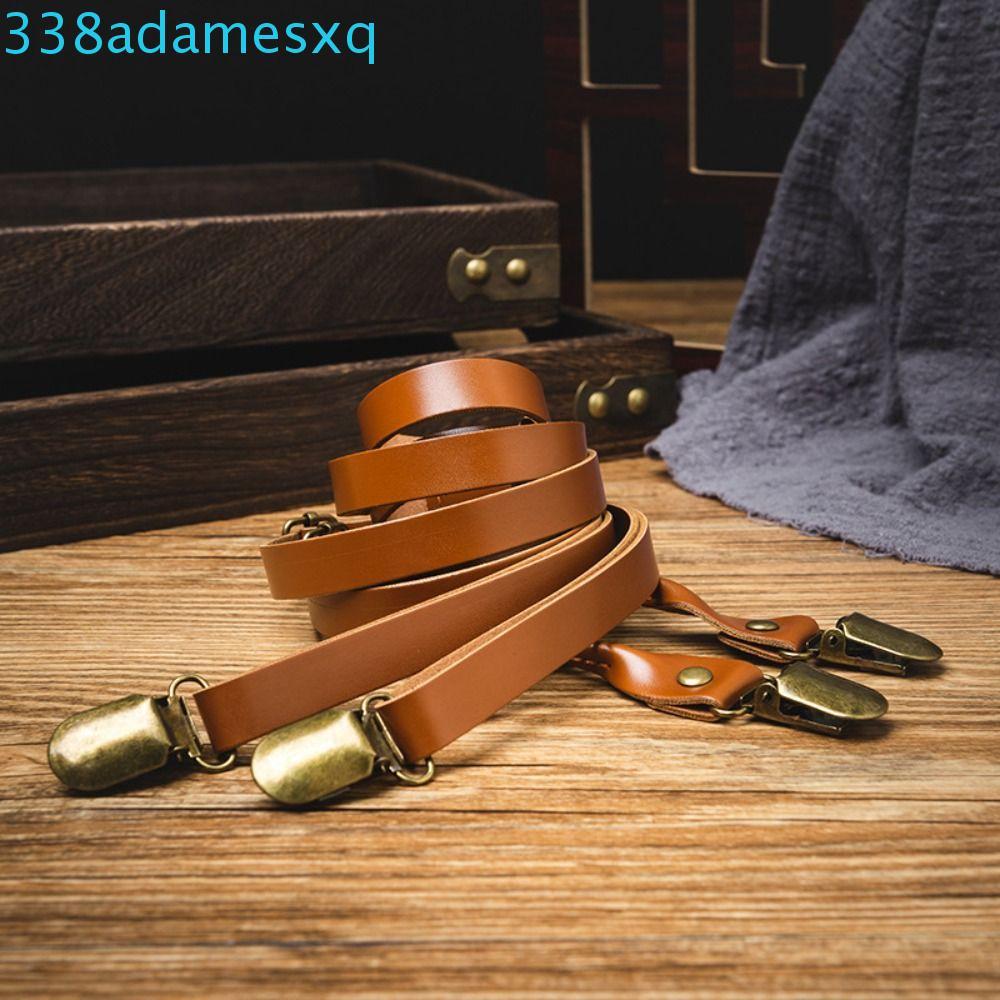 Suspenders Dành Cho Nam, Dây Da Đen 1.5cm, Retro Thời Trang Phong Cách Anh, Chống Trơn Trượt