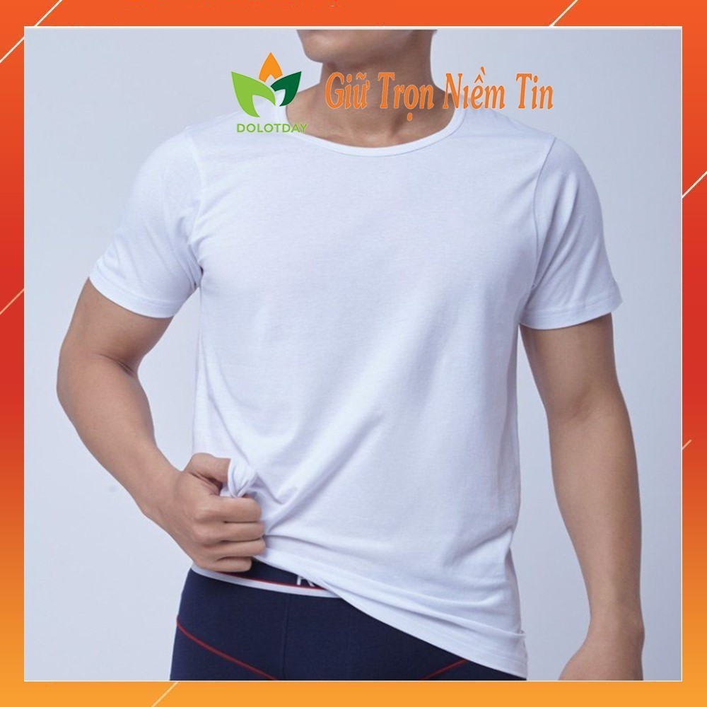 Combo 5 Áo lót nam trắng trơn cộc tay đông xuân kiểu bộ đội Áo may ô trung niên dệt kim MO1