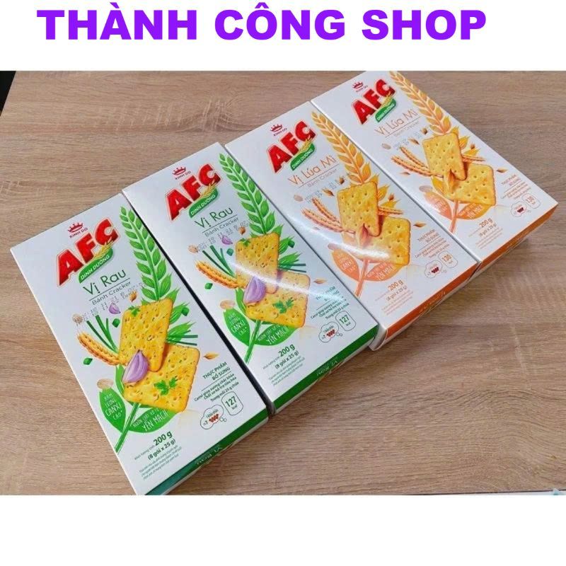 (SALE LỚN) Bánh Cracker AFC hộp 172g vị Lúa mỳ,rau,Bánh Kinh Đô AFC Hộp 172g,Bánh quy AFC vị rau