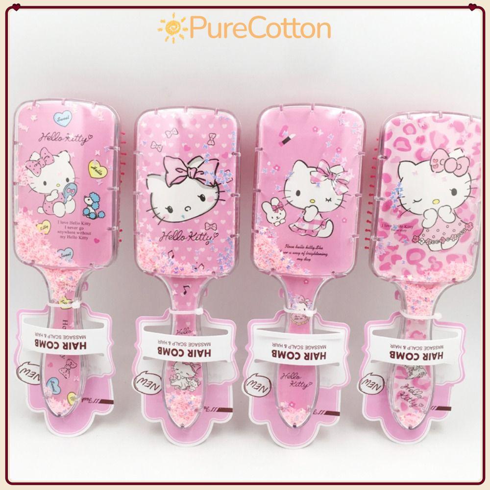 [Còn hàng] Lược PURECOTTON0 Hello Kitty, Lược trẻ em màu hồng hoạt hình, Lược đựng khí làm tóc Sanri