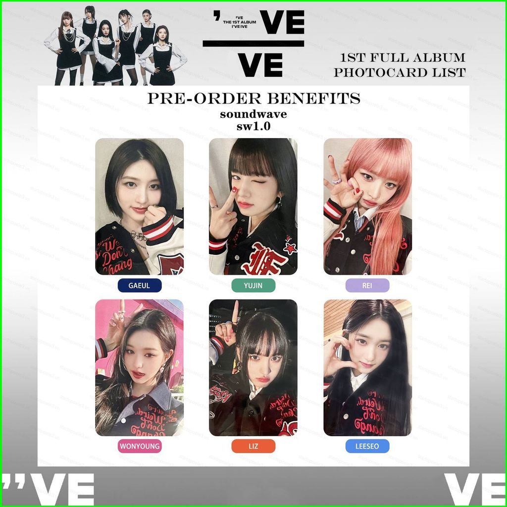 6 Cái / bộ IVE Ive IVE SOUND WAVE LOMO thẻ sưu tập thẻ Yujin Gaeul Wonyoung LUZ Rei Leeseo