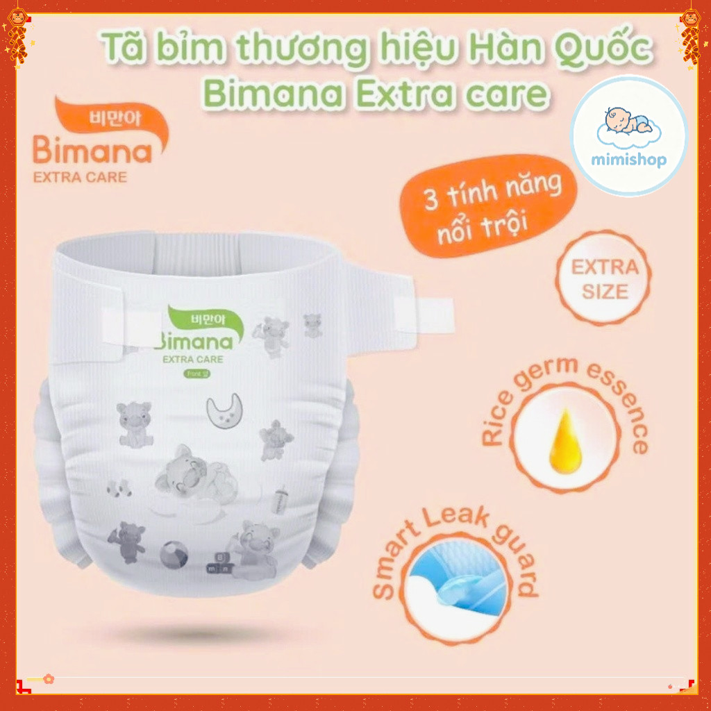 Tã/Bỉm Dán/Quần BIMANA EXTRA CARE Thấm Hút Tốt, Đủ Size Thấm hút tốt