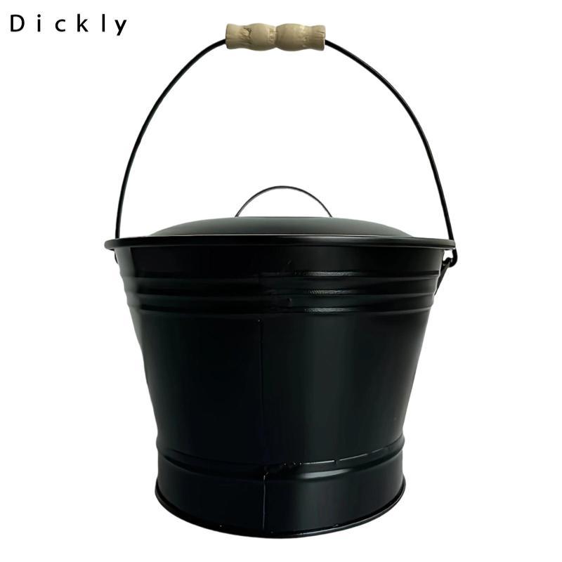 Lò Sưởi Tro Xô Chịu Nhiệt Tro Carrier Chắc Chắn Có Nắp Xô Than Lò Sưởi Dụng Cụ Cho Bếp Đốt Gỗ Hố Lửa