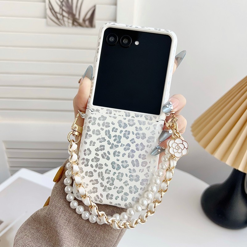 Dành Cho Motorola Razr 50 60 50Ultra 60 Ultra Ốp Lưng Laser Da Báo PC Cứng Lật Vỏ Điện Thoại Cho Mot