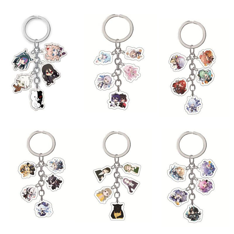 Anime Danganronpa Acrylic Keychain Cosplay Cartoon Multi-Pendant Figure Key Holder For Kids Birthday