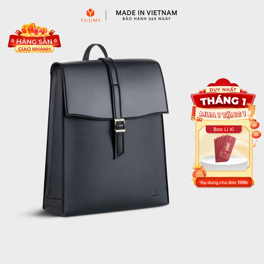 Balo Yuumy (Thời trang nữ phối nắp gập thời trang cỡ lớn - Balo da 
Seasand YBA73)