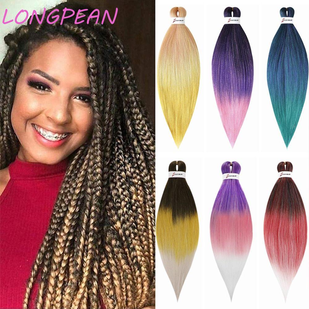 LONGPEAN Jumbo Braid Hair Extension - Colorful Pre-Colored Ombre, 26 Inch, DIY Braiding Hair
