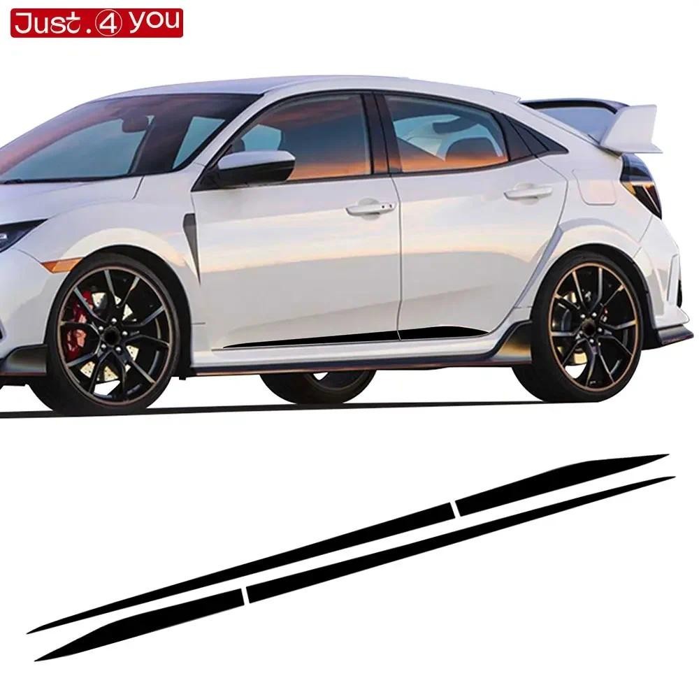 2 CHIẾC XE BÊN BODY STICKER cho Honda Civic FC1 FC2 FC5 FK4 FK7 FK8 ROCKER PANEL STRIPES DECALS PHỤ 