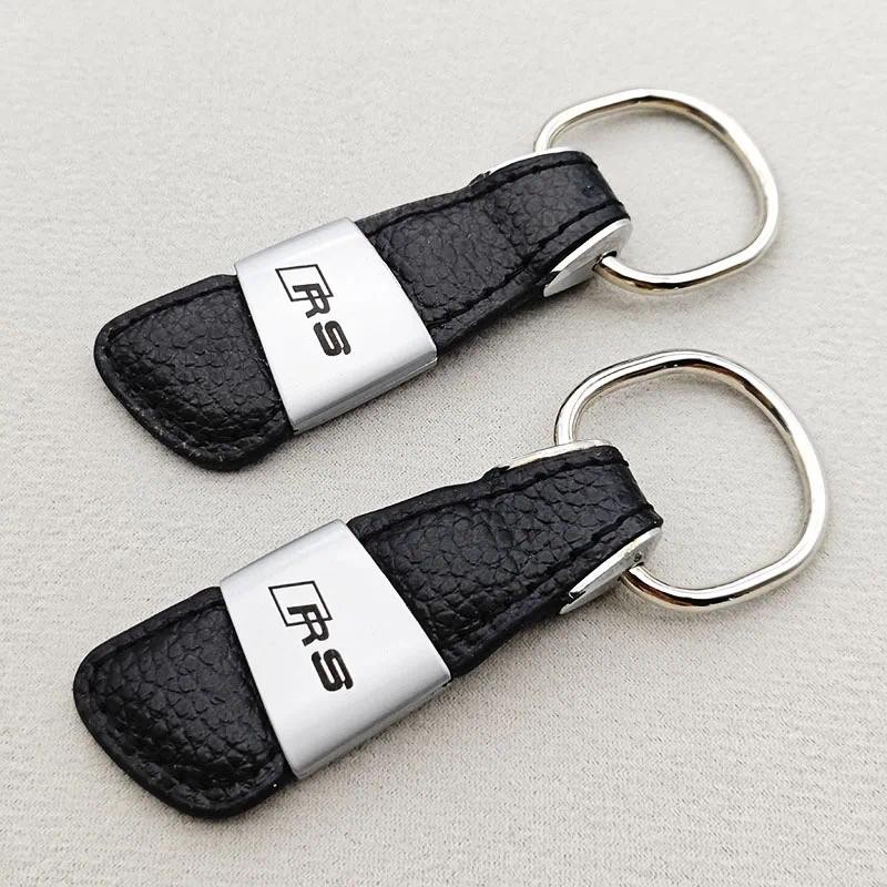 2025 Nữ Nam Da Móc Khóa Xe Sang Trọng Móc Khóa Cho Xe Audi RS 3 4 5 6 7 8V 8Y B8 B9 BT F5 C7 C8 RSQ3