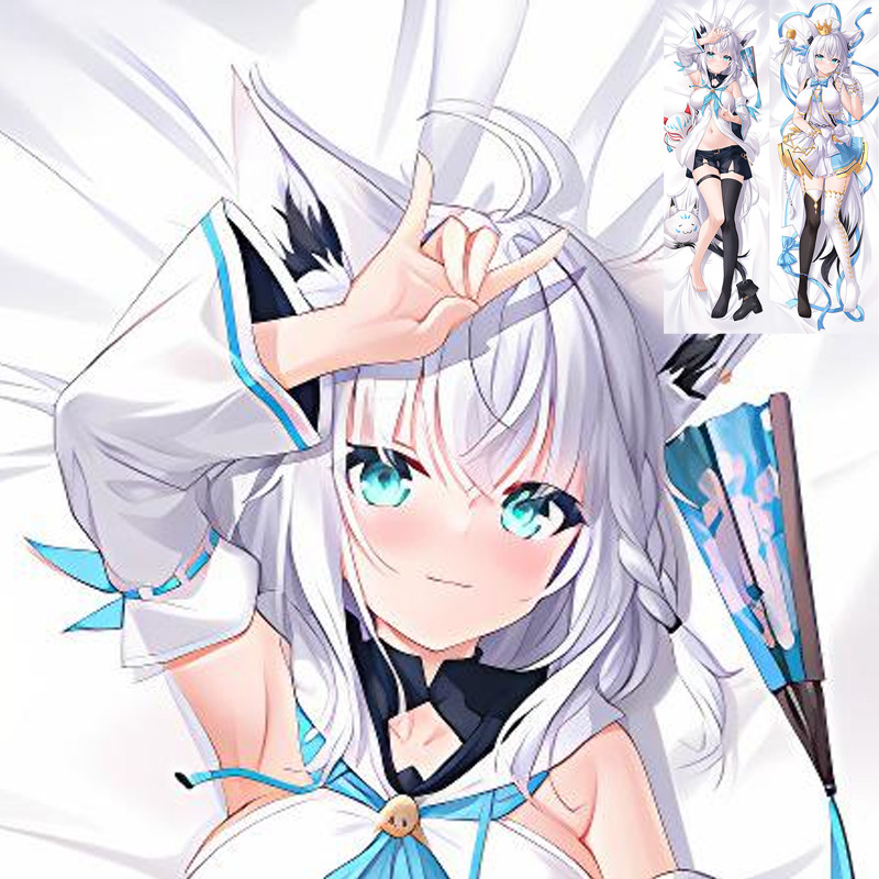 Vtuber Shirakami Fubuki Dakimakura Gối Anime Game Prop