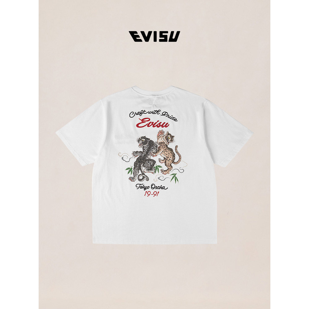 Áo sơ mi Everyday EVISU họa tiết da báo, 100% cotton, phù hợp unisex