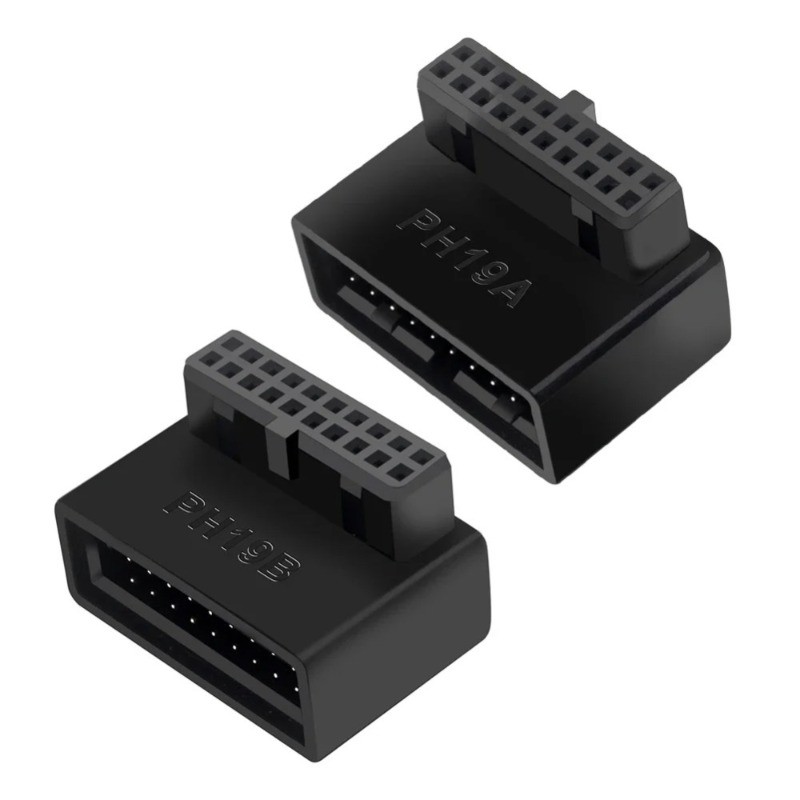 USB 3.0 19 / 20pin Nam Sang Nữ Bộ Chuyển Đổi Góc 90 Độ Cho Bo Mạch Chủ Cổng Kết Nối Ổ Cắm PH19A PH19