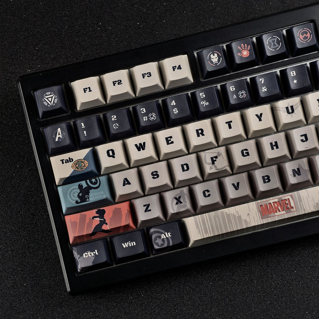 MAIMOOO Avengers Keycaps Anh Đào Hồ Sơ 120 Phím PBT Người Nhện Aula F75 F99 RK100 Nhuộm Thăng Hoa Cơ