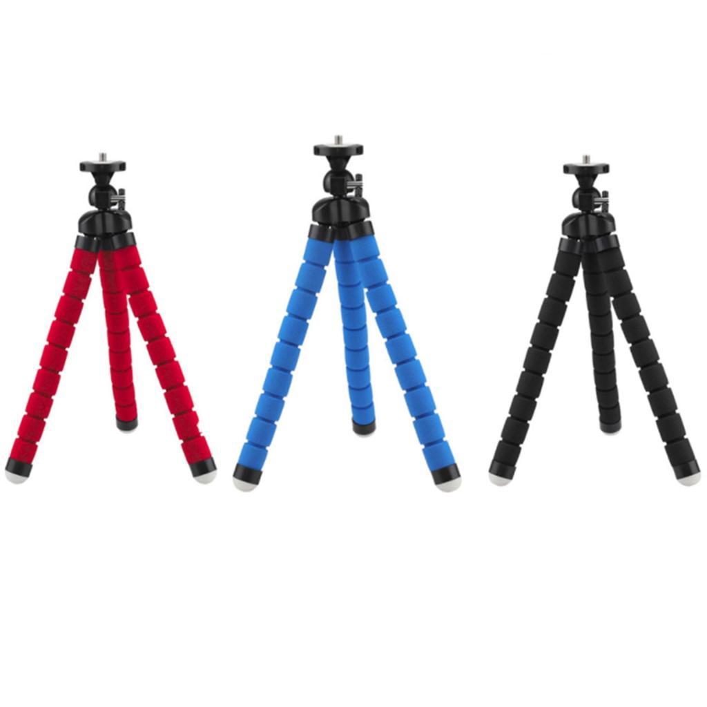 Diificuu-th Medium Sponge Tripod Octopus Bracket Giá đỡ điện thoại di động hình tam giác màu đen