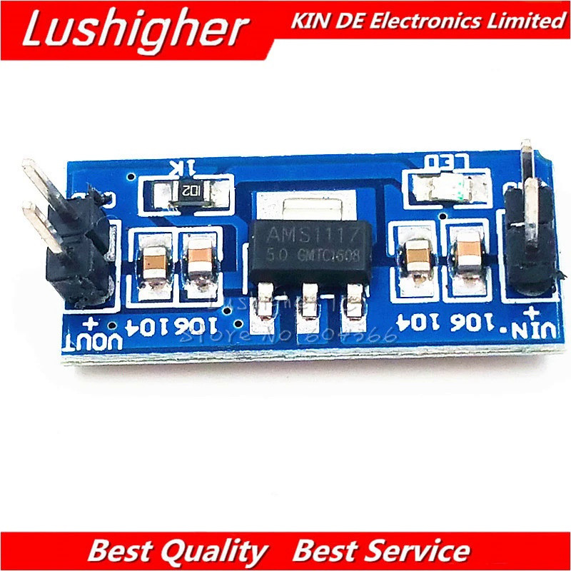 10 Chiếc 5V Đến 3.3V Cho DC-DC Step-Down Cung Cấp Buck Module AMS1117 5V LDO 800MA AMS1117-5V