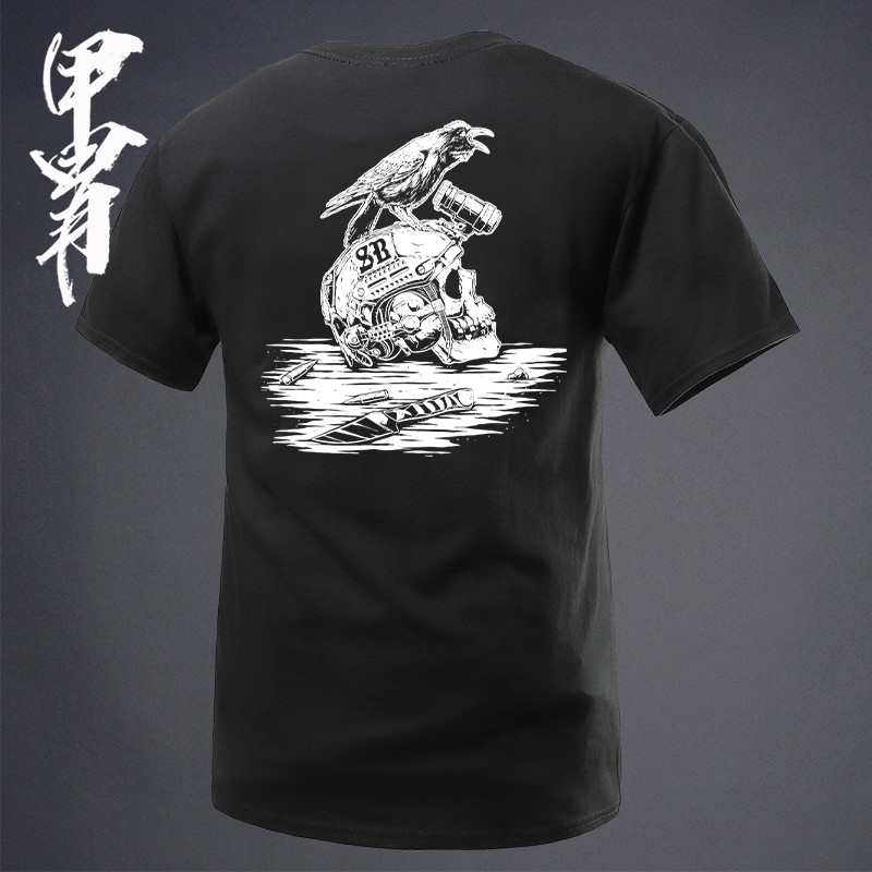 Câu Lạc Bộ Hardman - Áo Thun Nam Phong Cách Quân Sự Raven's Signal Warrior Series, Cotton Cao Cấp, O