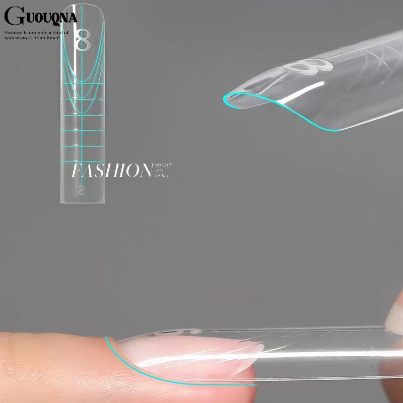 GUOUQNA 240 Cái / hộp Sandwich Dual Nail Forms Extensions Dual Forms Coffin Almond Nail Forms Rapid 