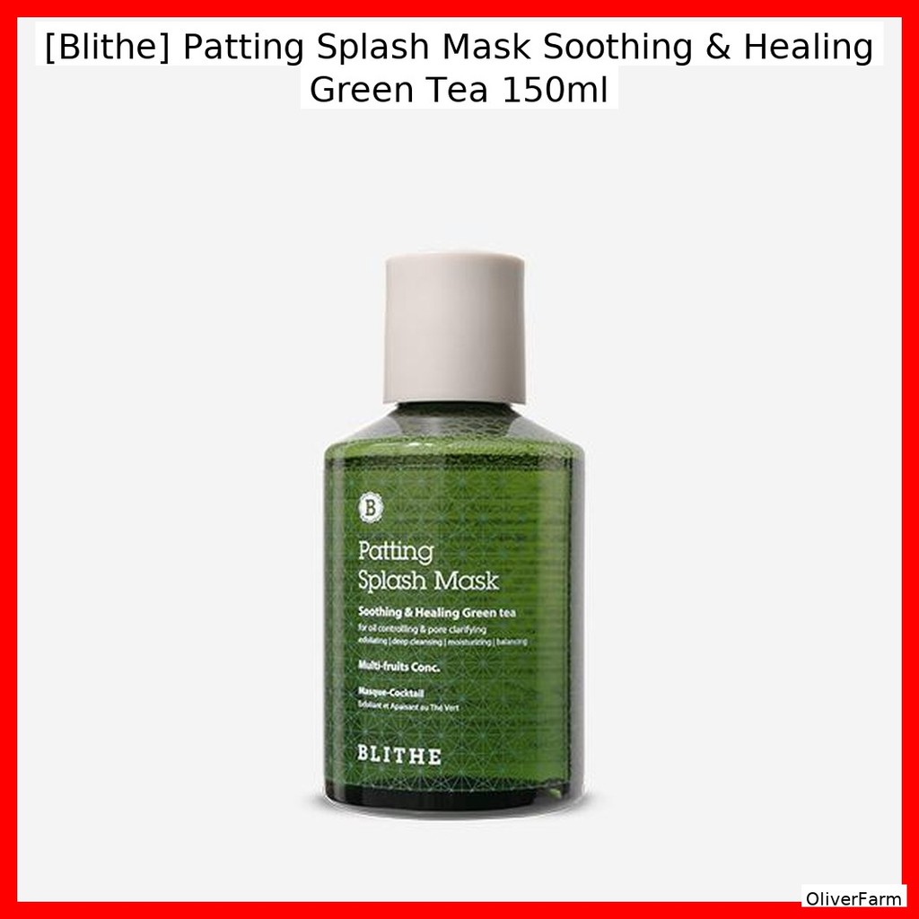 [Blithe] Patting Splash Mask Green Tea 150ml – Daily Skin Care Mask