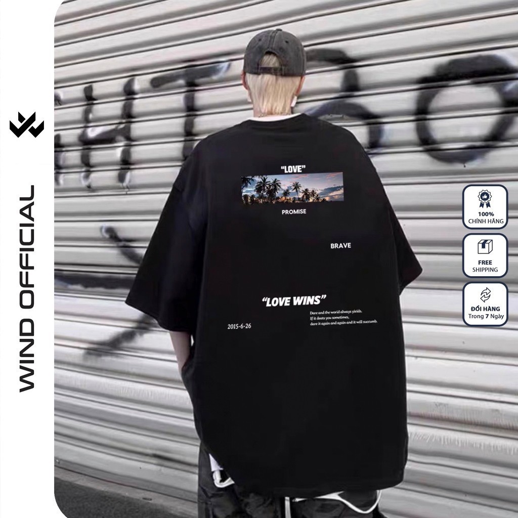 Áo Thun Unisex Wind Clothing Form Rộng Tay Lỡ PROMISE 100% cotton  Mặc Mát, Dễ Phối