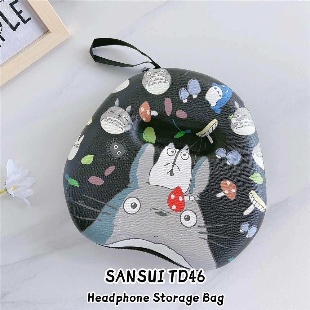 Dành Cho SANSUI TD46 Vỏ Tai Nghe Vintage Hoạt Hình Dễ Thương Tai Nghe Earpads Túi Bảo Quản Vỏ Hộp