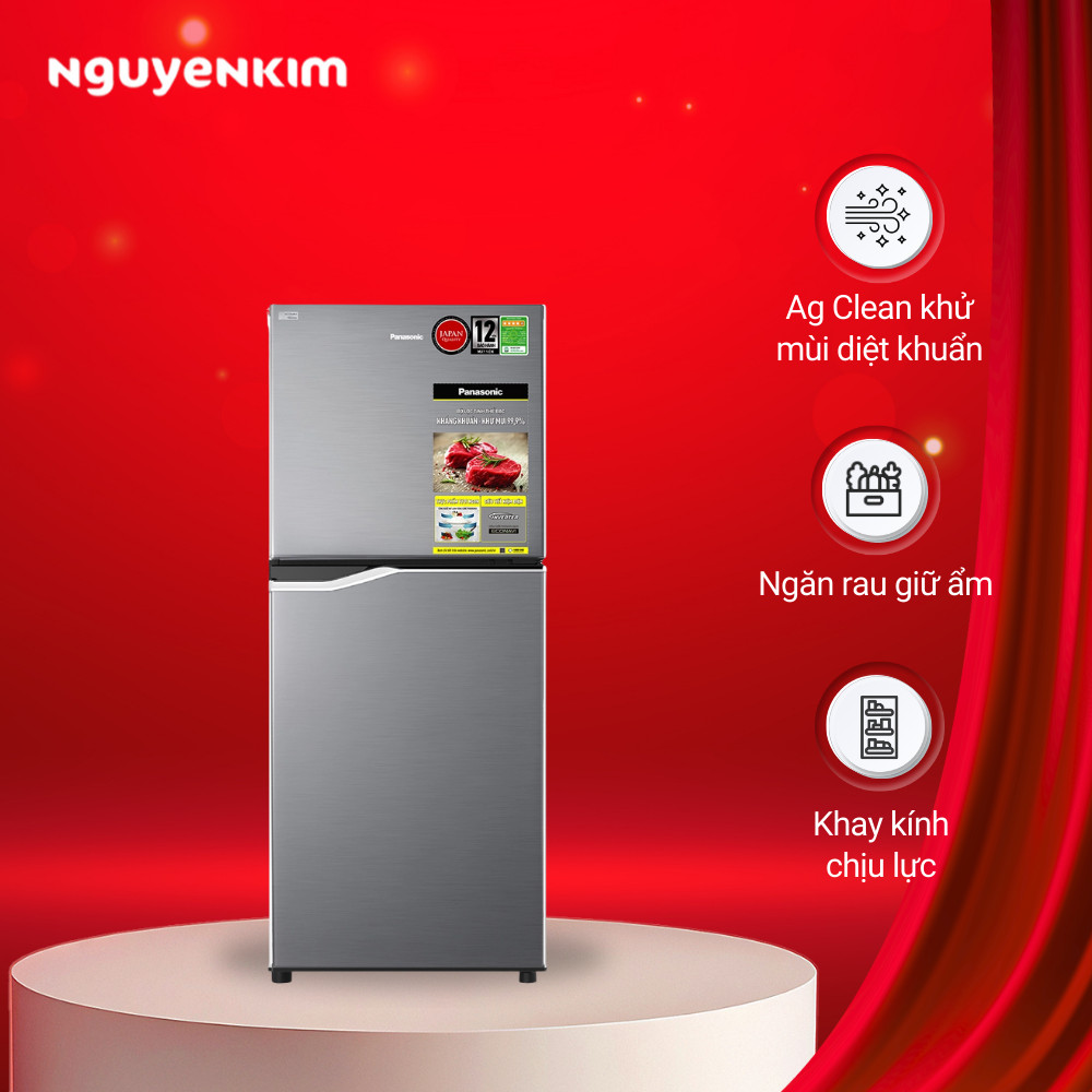 Tủ lạnh 2 cánh Panasonic Inverter 170 lít ngăn đông trên NR-BA190PPVN