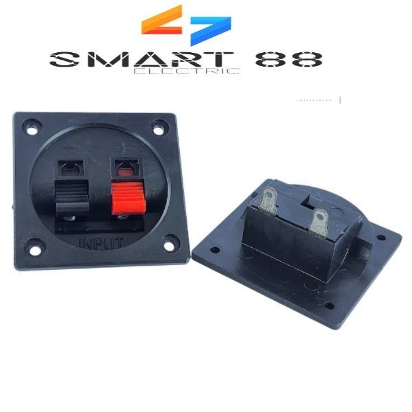 SMART88- [ 2 Chiếc ] Trạm Kẹp Loa 2 Chân Vuông – Jack Gắn Thùng Âm Thanh, Đầu Vào Input Loa Màu Đen 