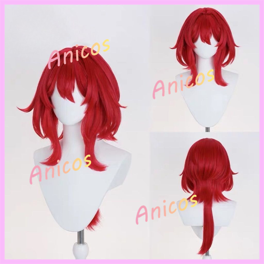 Arknights: Endfield Levantin Cosplay - Tóc giả đỏ ngắn