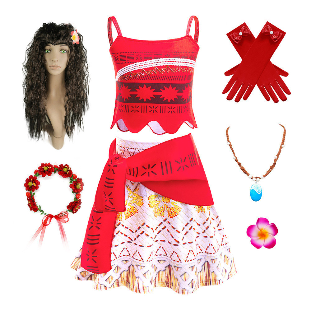 Moana Công Chúa Đại Dương Lãng Mạn Moana Anna cosplay Trang Phục Sinh Nhật Cô Gái Váy Halloween Gián