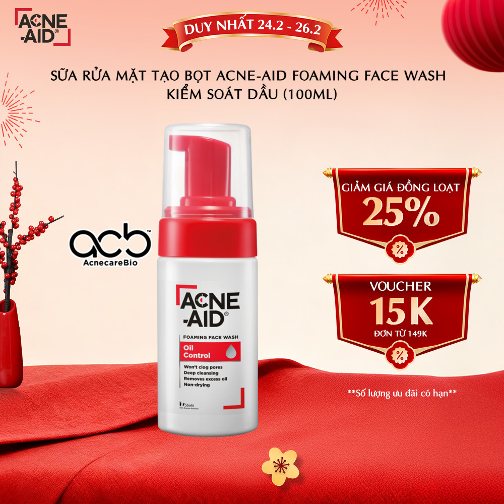Sữa rửa mặt tạo bọt Acne-Aid Foaming Face Wash - Kiểm soát dầu (100ml)