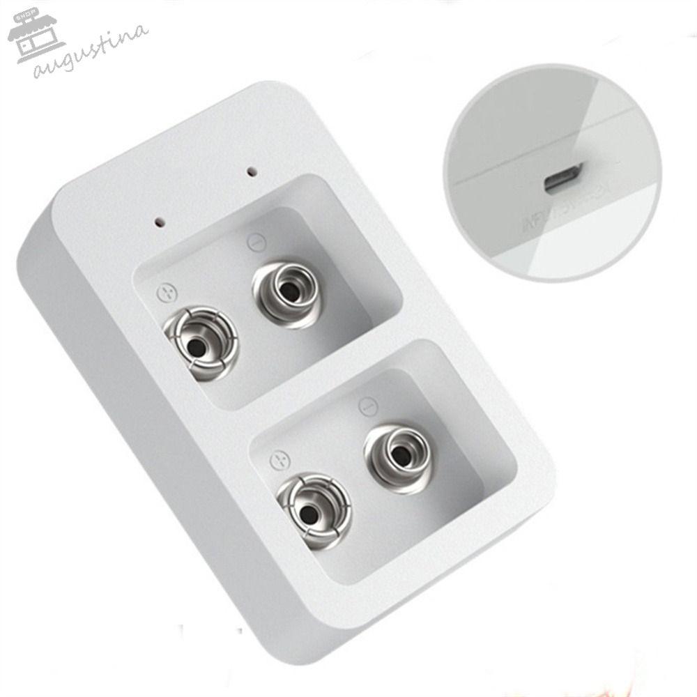 AUGUSTINA 9V Sạc Pin Di Động Bền 2 Khe Cắm Sạc Pin Lithium Cho 9V Ni-MH / Ni-Cd / Li-ion Sạc USB