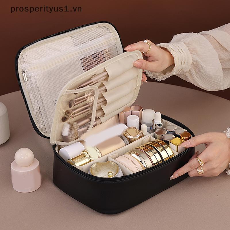 [prosperityus1] Túi đựng mỹ phẩm đa năng dung tích lớn di động Túi đựng đồ trang điểm chia nhỏ tự do