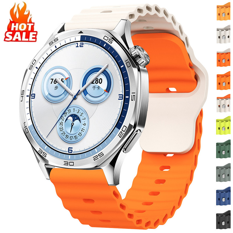 22mm Ocean Silicone Dây Đeo Cho Huawei Watch GT6 Pro GT6 5 46mm Watch 4 Pro GT 3 2 Pro Vòng Tay Thể 