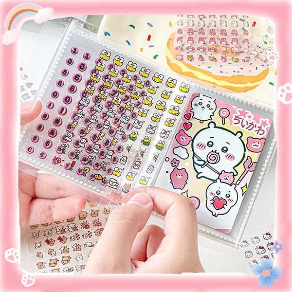 4800 miếng dán mũi mini sách lưu trữ họa tiết hoạt hình trẻ em sổ tay chất liệu dán