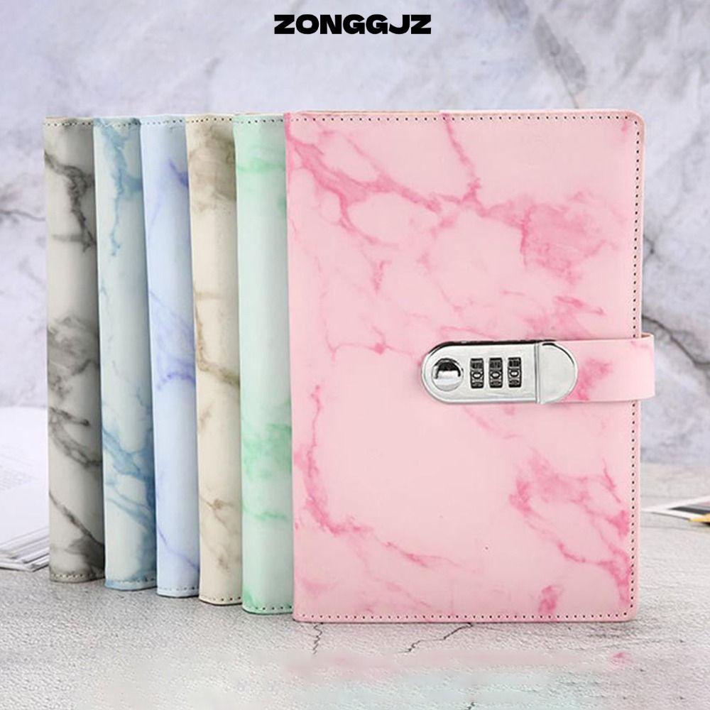 ZONGGJZ A5 Mật Khẩu Sách Có Khóa Sổ Tay Notepad Học Sinh Sổ Tay Notepad Sổ Tay Dày