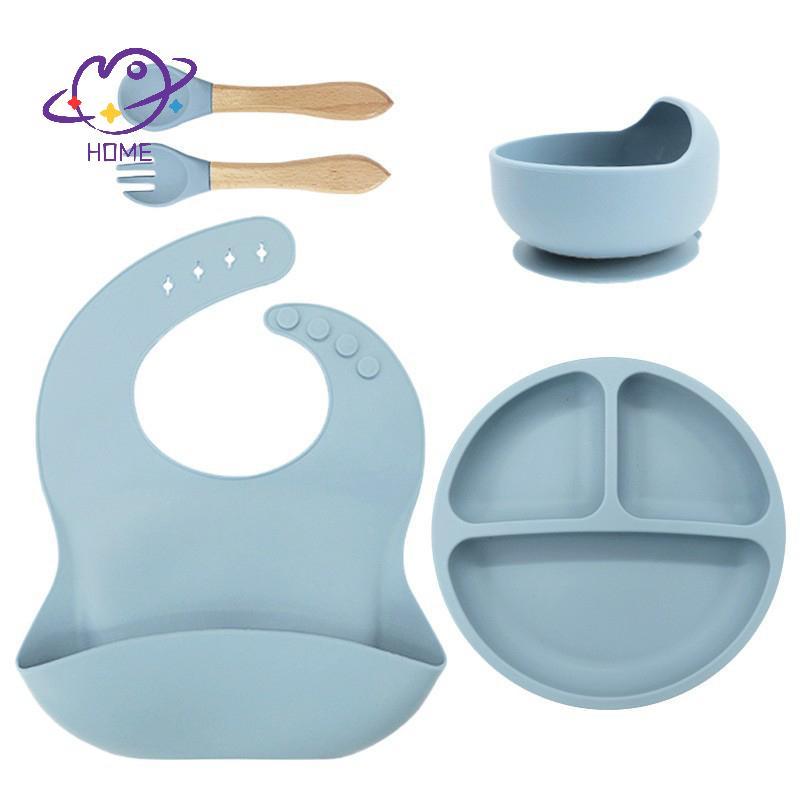 [mayhome] Bộ đồ ăn bằng silicon cho bé {TH}