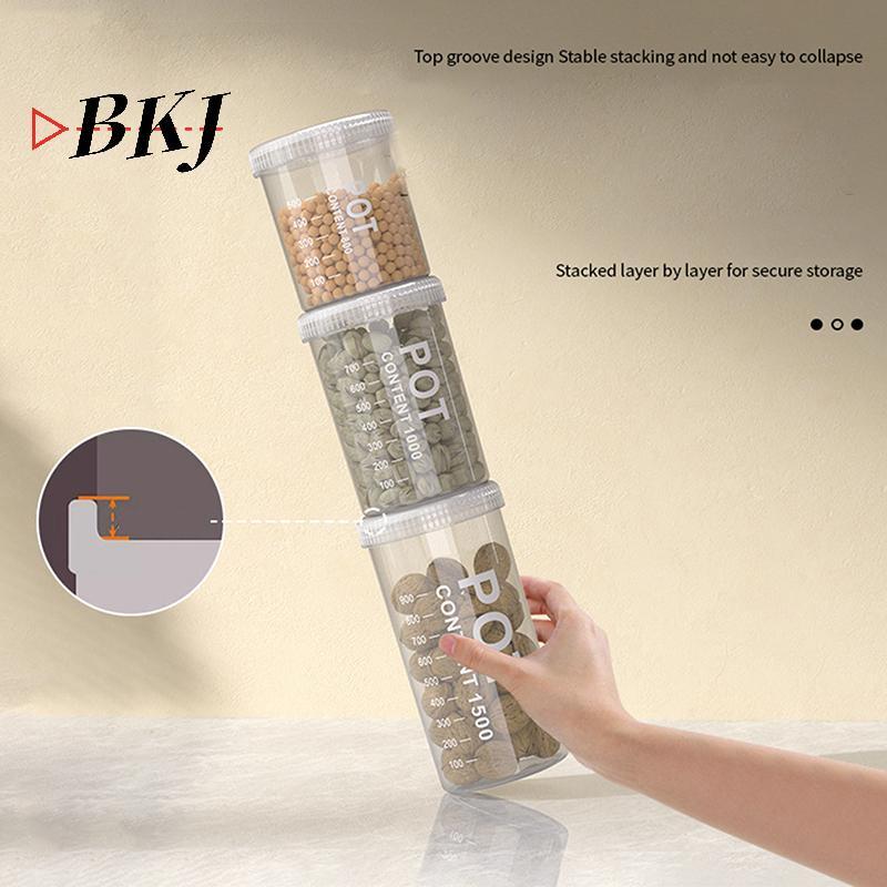 [KJ] Hộp đựng ngũ cốc kín Hộp đựng đồ ăn nhẹ trong suốt, Hộp đựng thùng 60-100 đơn vị [Mới]