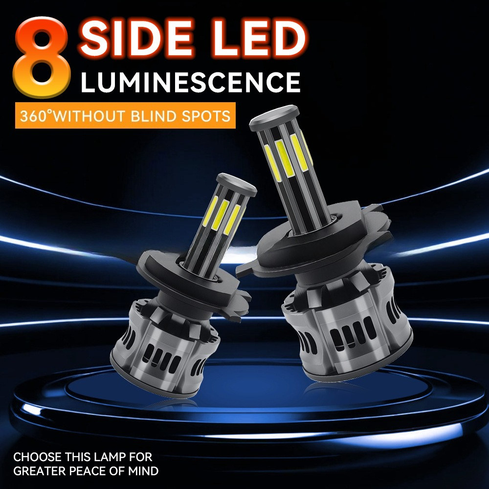 Đèn pha led ô tô tám mặt 360 độ Khoảng cách gần đèn pha tích hợp h4 / h7