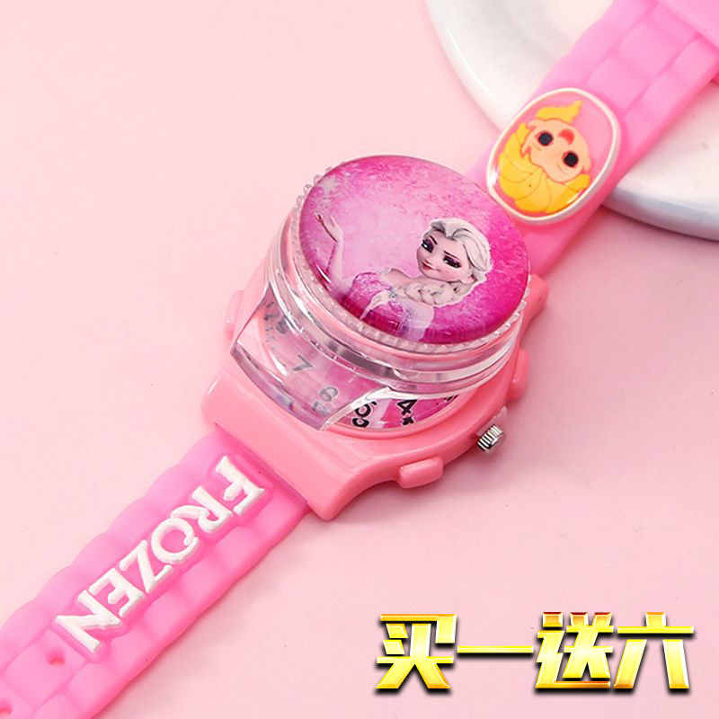 Đồng hồ Bé Trai Bé Gái Học Sinh Tiểu Học Trẻ Em Điện Tử Hoạt Hình Dễ Thương Công Chúa Frozen Elsa Wa