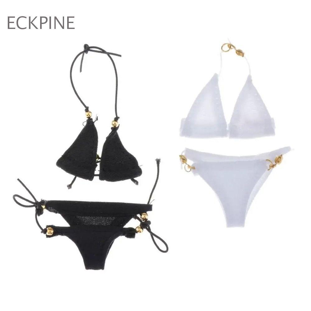 ECKPINE Búp Bê Bikini, Bộ Đồ Lót Tỉ Lệ 1 / 6 Đồ Lót Áo Ngực Búp Bê, Phụ Kiện Búp Bê Đen Trắng Bé Gái